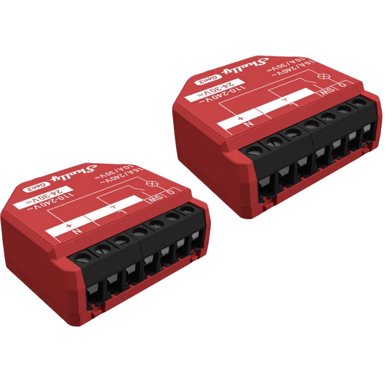 Relais Shelly 1PM Gen3 2er Pack max 16A 1 Kanal WLAN BT