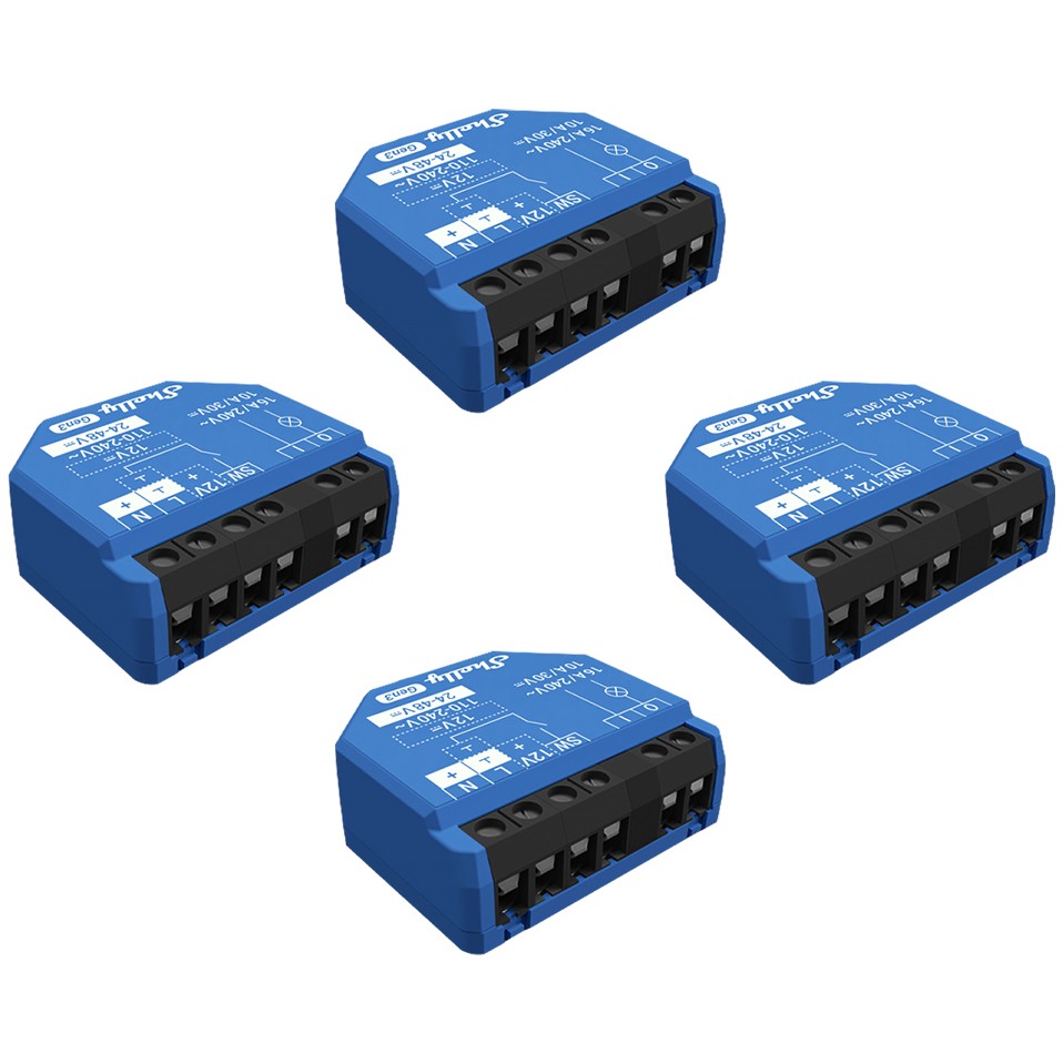 Relais Shelly 1 Gen3 4er Pack max 16A 1 Kanal WLAN BT