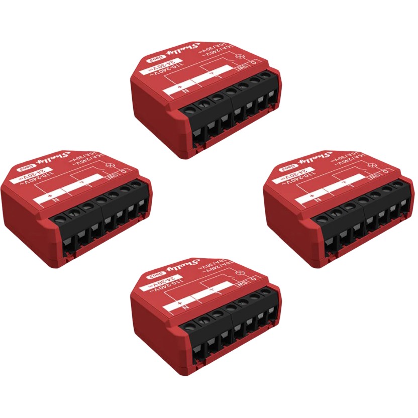 Relais Shelly 1PM Gen3 4er Pack max 16A 1 Kanal WLAN BT