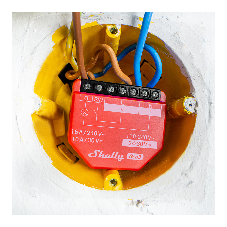 Relais Shelly 1PM Gen3 4er Pack max 16A 1 Kanal WLAN BT-1