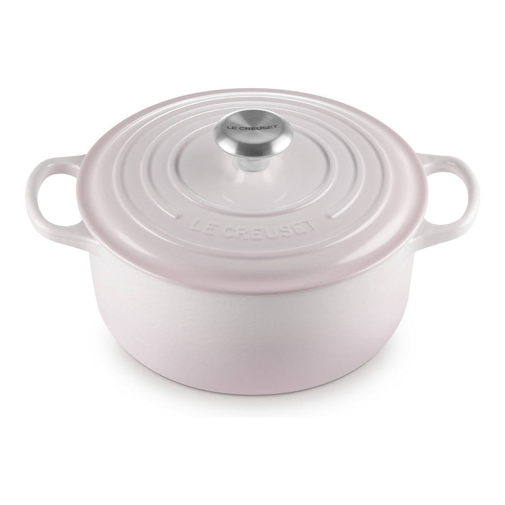 Lonac LE CREUSET Signature okrugli 24 cm (4.2 L) Shell Pink boja-1