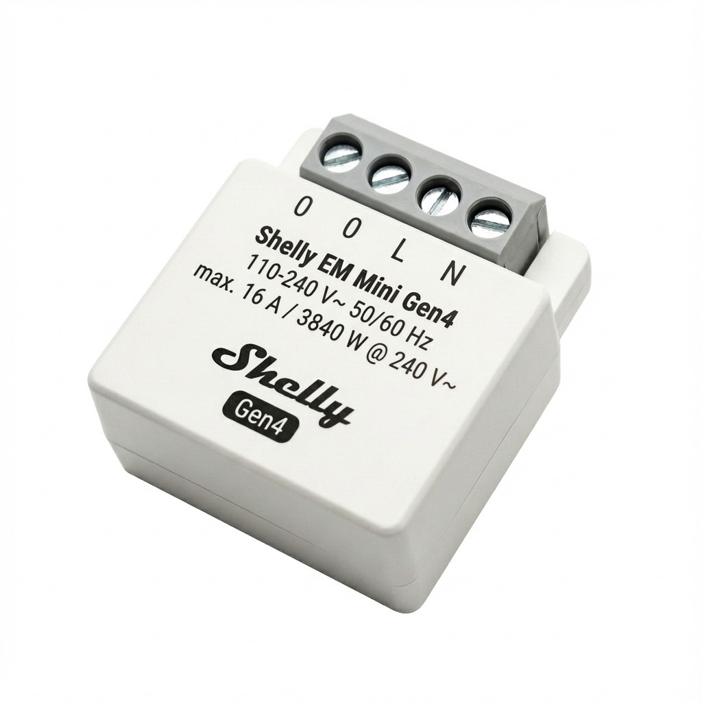 Uređaj za upravljanje → SHELLY → Relais "EM Mini Gen4" → max 8A 1 Kanal WLAN Matter Zigbee Bluetooth