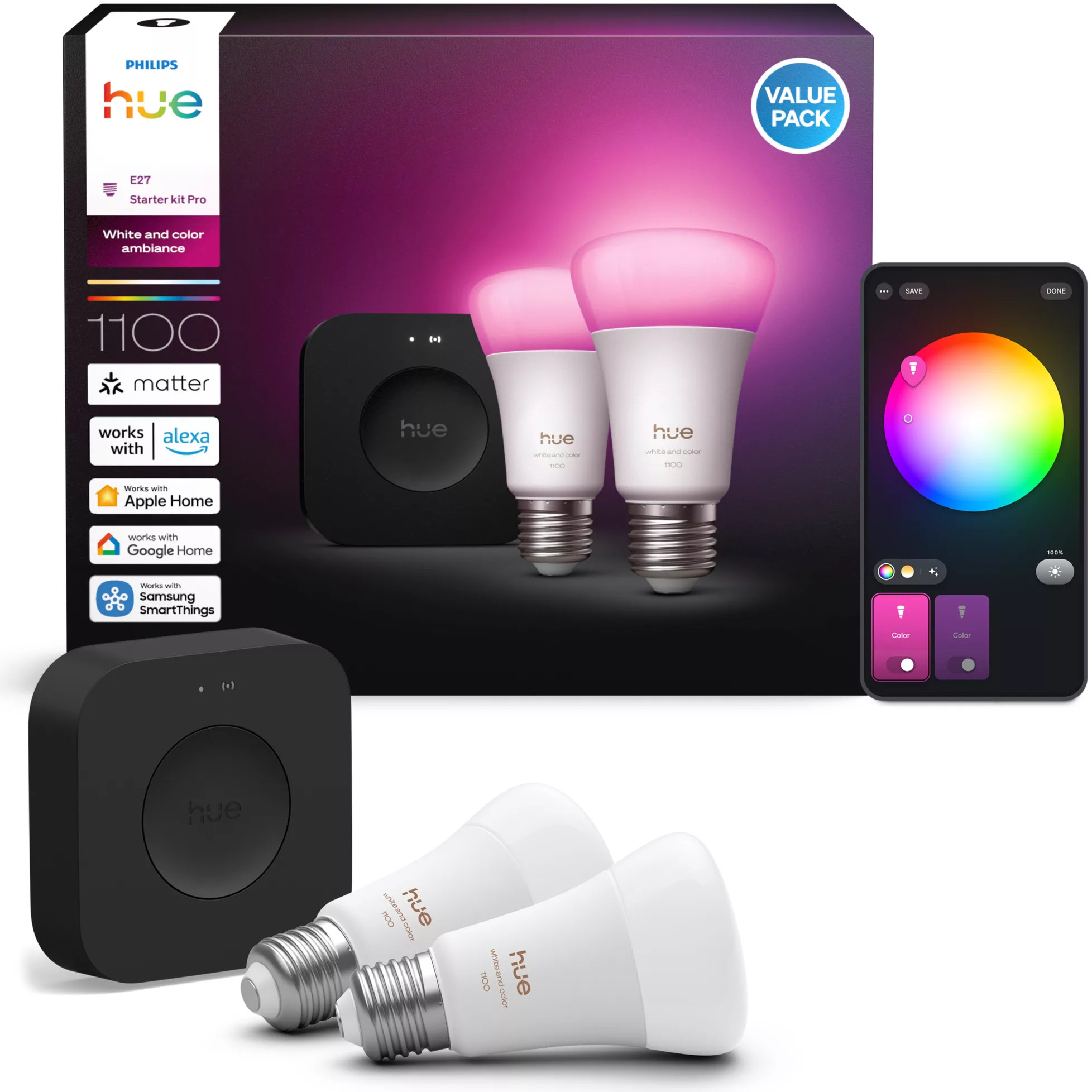 Starter Kit PHILIPS Hue Bridge Pro + 2 E27-3