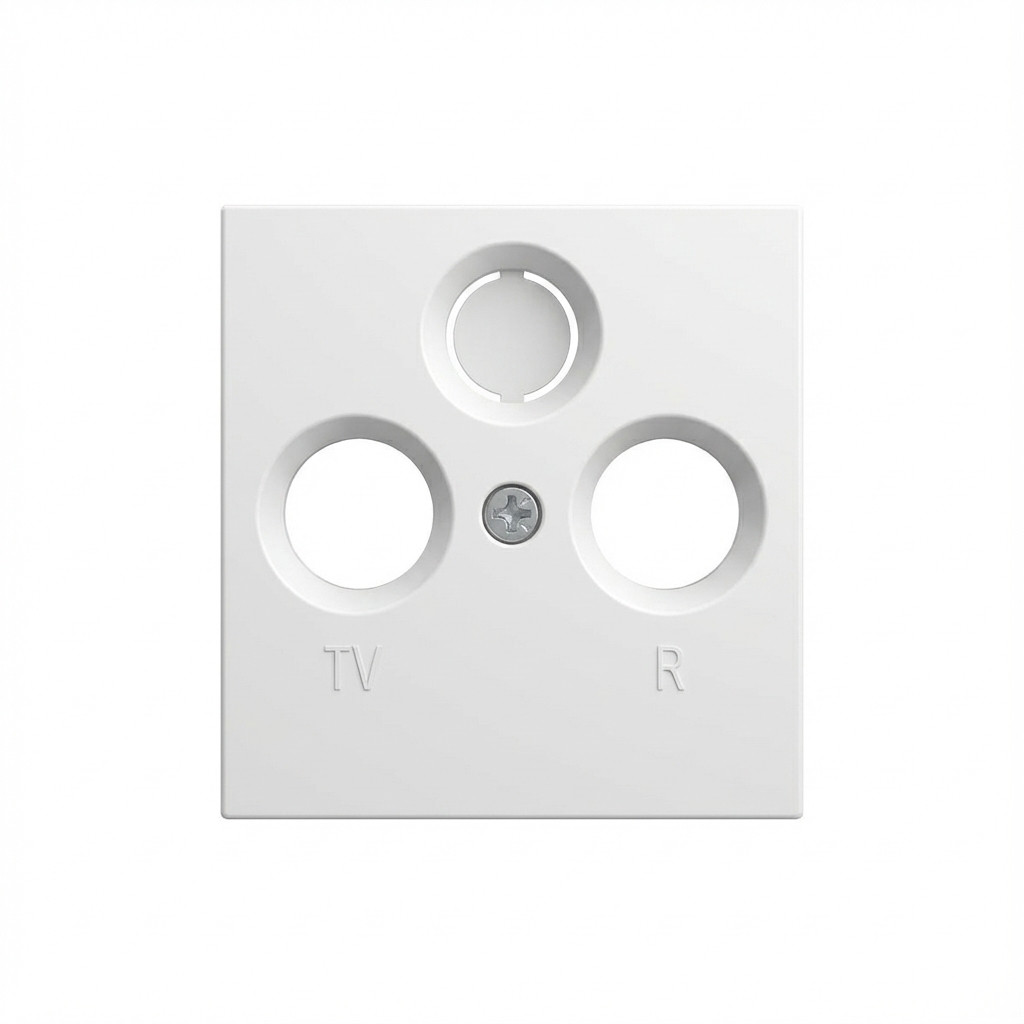 Abdeckung GIRA System 55 Koaxial-Antennensteckdose reinweiss seidenmatt