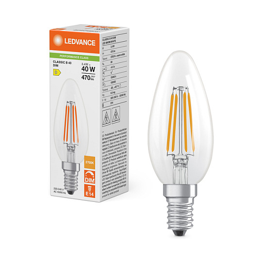LED žarulja OSRAM LED Classic B 40 Filament DIM P 3.4W 827 Clear E14 dimmable-4