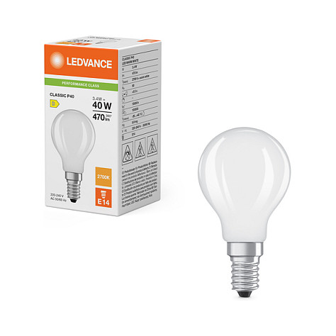 LED žarulja OSRAM LED Classic P 40 Filament P 3.4W 827 Frosted E14-4