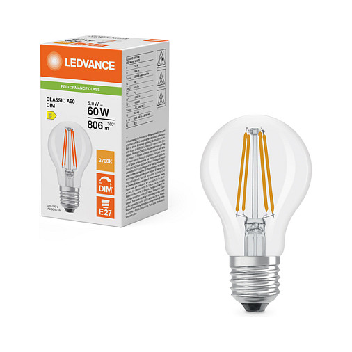 LED žarulja OSRAM LED Classic A 60 Filament DIM P 5.9W 827 Clear E27 dimmable-2