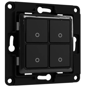 Prekidač Shelly Accessories "Wall Switch 4" 4-fach crna boja-0