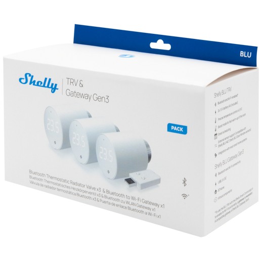 Termostat SHELLY Plug & Play "3x Blu TRV & Blu Gateway Gen3"-1