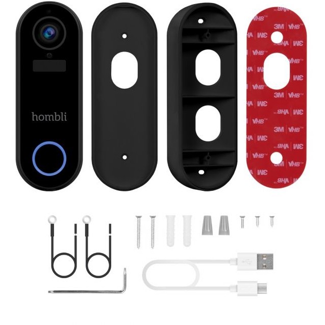 Pametna zvono HOMBLI smarte Türklingel 2 (crna) + Gong-8