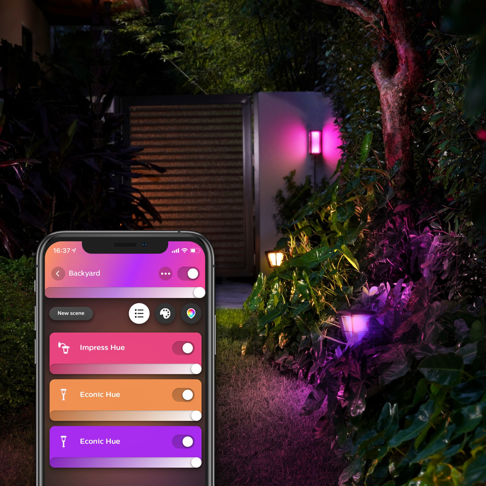 Vanjska zidna svjetiljka PHILIPS Hue Impress (uska, crna, 1200 lm, IP44)-7