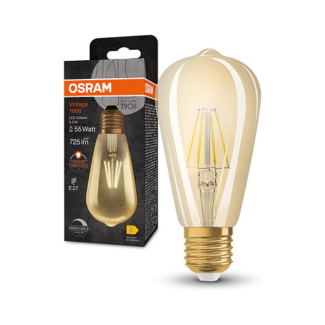 LED LAMPA OSRAM 1906ISOND6.5W/824230VFILGDE27 725 lm 2400K E27 dimm-2