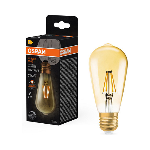 LED LAMPA OSRAM 1906ISOND6.5W/824230VFILGDE27 725 lm 2400K E27 dimm-3