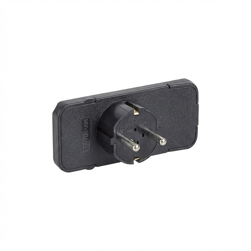 Adapter BACHMANN Schutzkontaktstecker crna flach