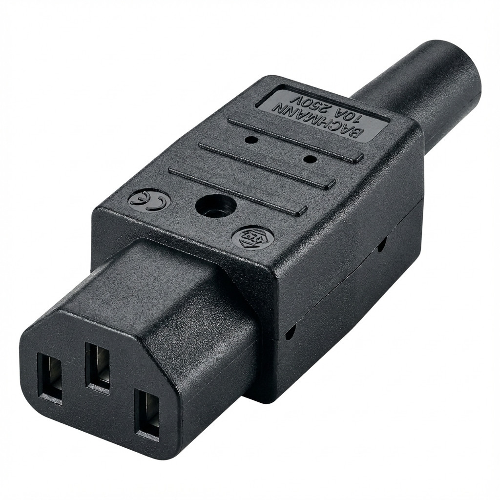 Konektor BACHMANN Kaltgertekupplung IEC320 C13 10A/250VAC crna boja