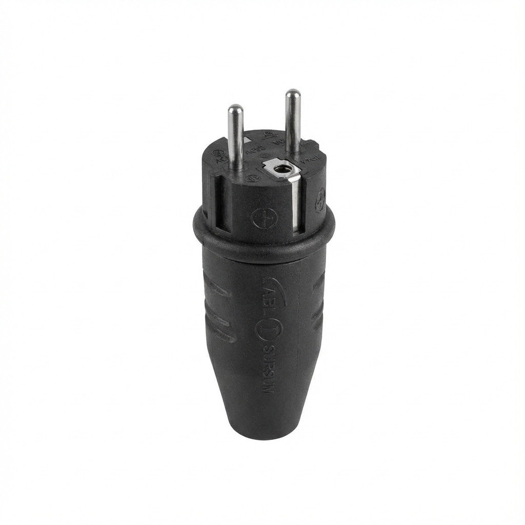 Utičnica ABL 100000039 Original Stecker SCHUKO & fr-be Gummi (TPE) crna boja IP44