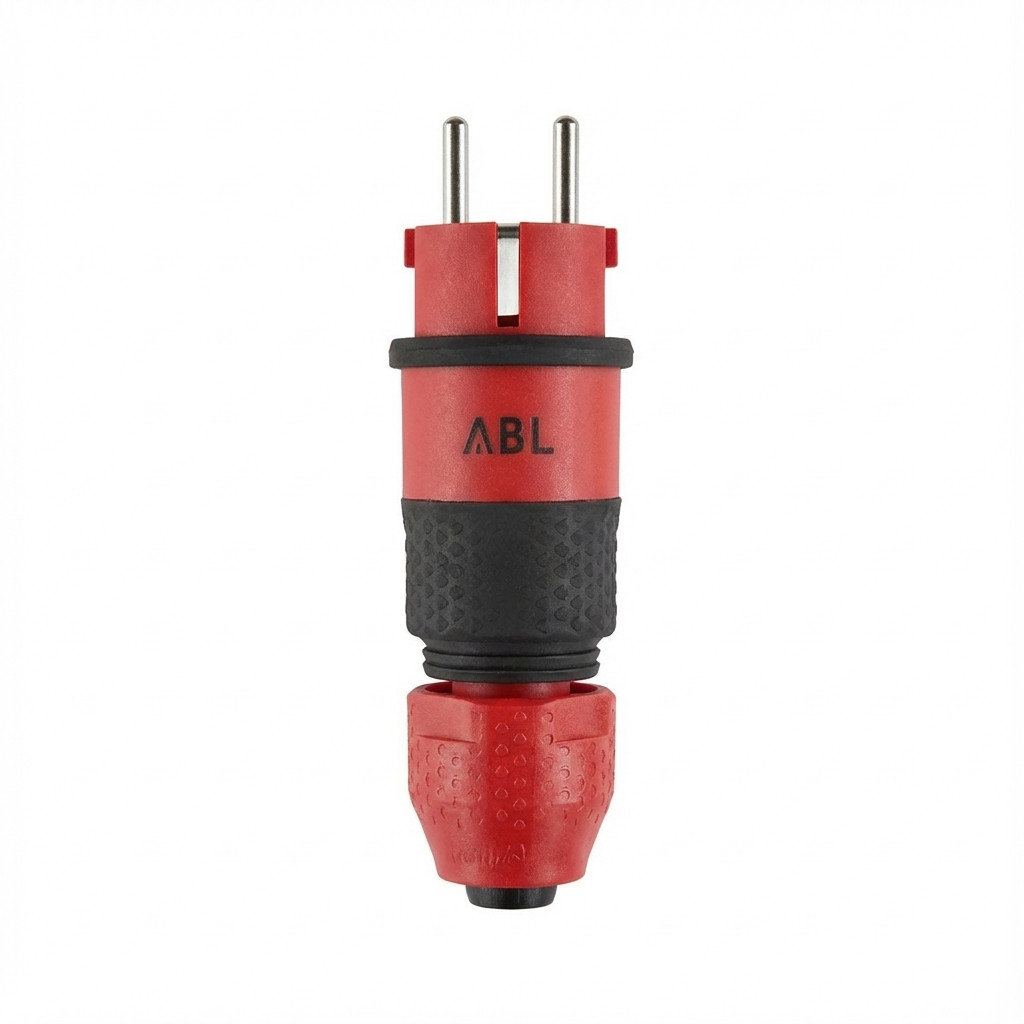 Utičnica ABL 100000069 Professional Stecker SCHUKO & fr-be 2Elamid-2K rot. sv. IP54-0