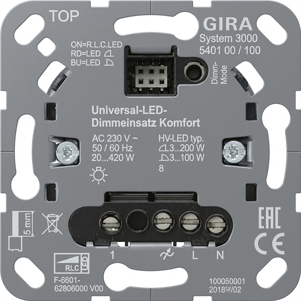 Uređaj za dimming GIRA 540100 S3000 Uni-LED-Dimmeins
