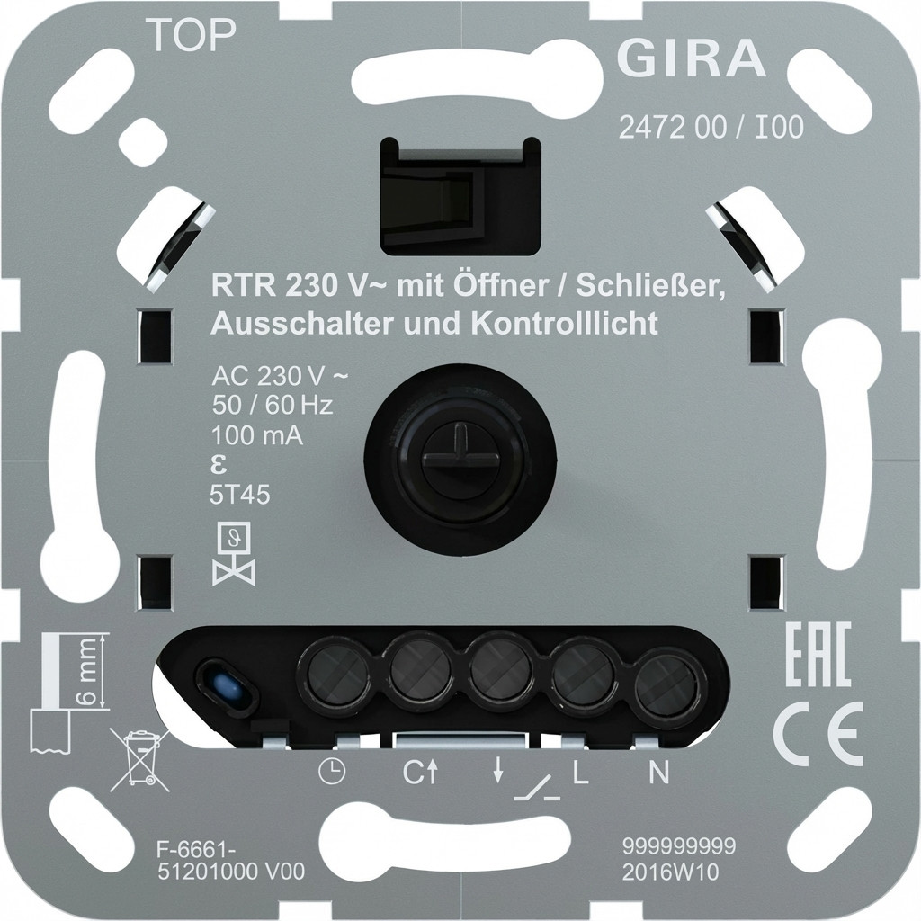 Uređaj za regulaciju temperature GIRA 247200 Einsatz Raumtemperaturregler 230V 1Ã– 1S-0