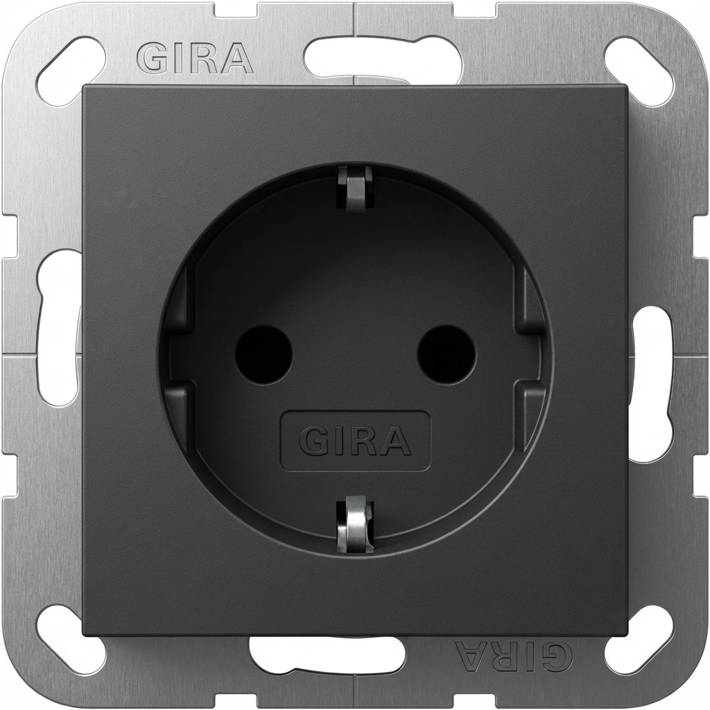 Utičnica GIRA 418828 SCHUKO System 55 Anthrazit