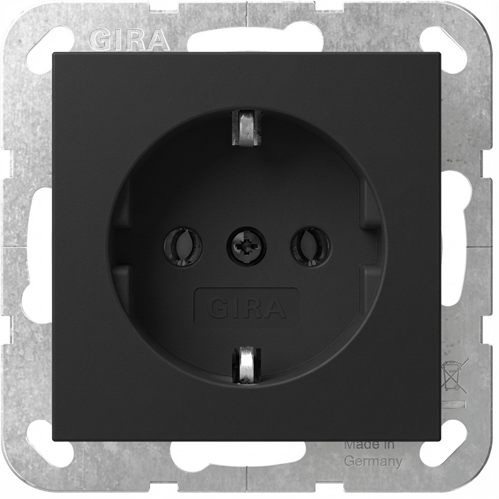 Utičnica GIRA 4188005 SCHUKO System 55 crna m