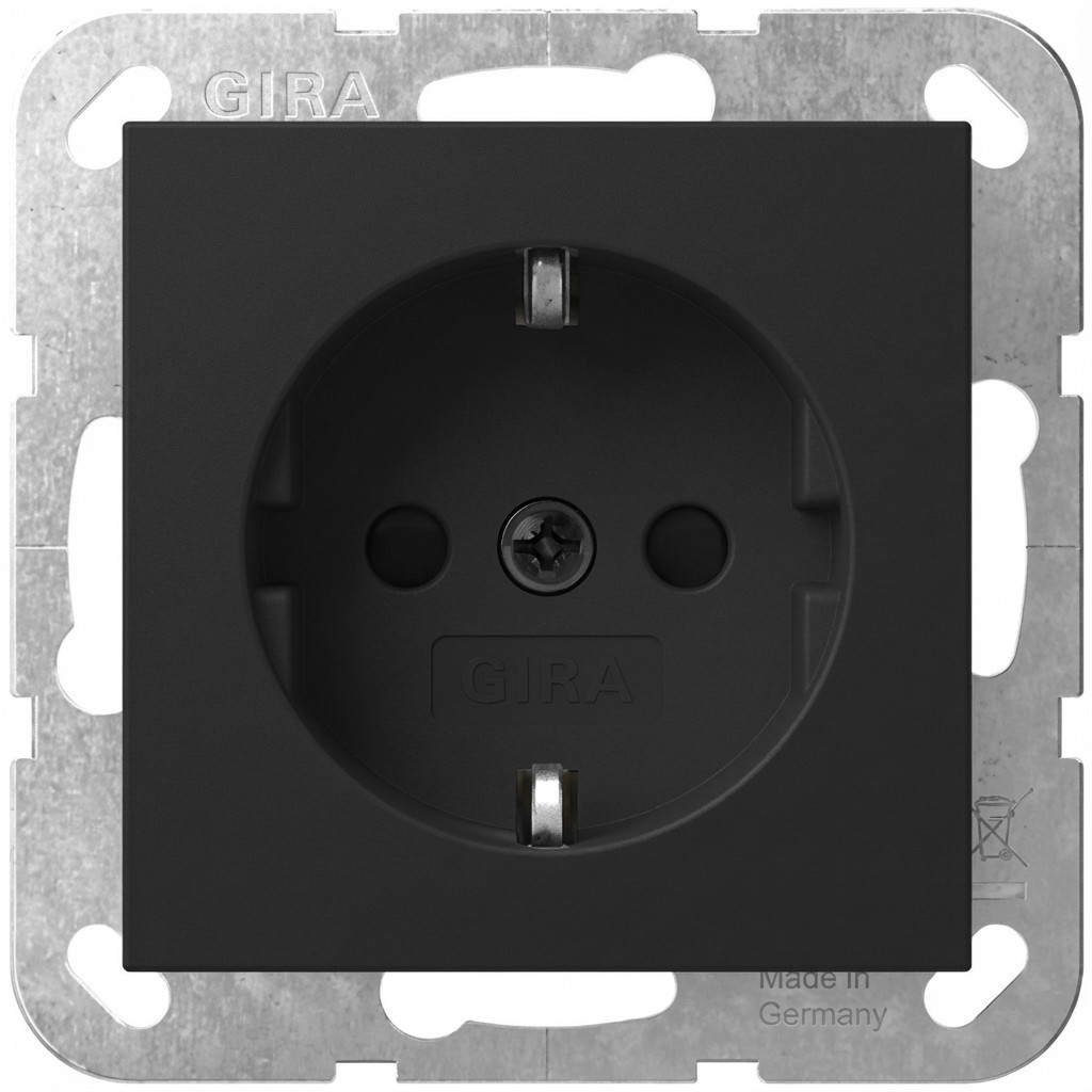 Utičnica GIRA 4453005 SCHUKO STK SH System 55 crna
