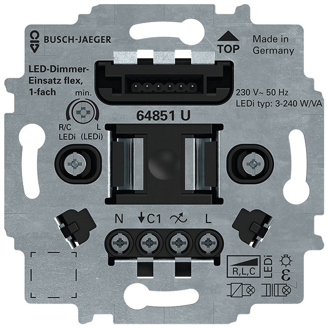 Dimmer BUSCH-JAEGER BJ 64851 U LED-Tastdimmer-Einsatz flex