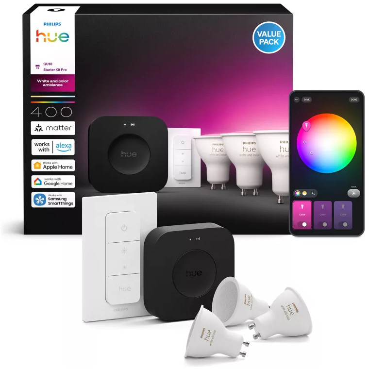Pametni sustav rasvjete PHILIPS Hue Starter Kit WCA 400 - 3 GU10 sw v3 EU-2