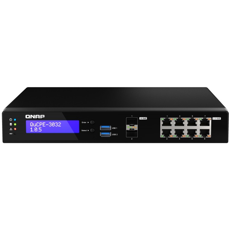Mrežni uređaj QNAP QuCPE-3032-C3558R 8G (Intel Atom C3558R, 8x2.5GbE RJ45, 2x10GbE SFP+, 2xM.2 2280 NVMe)
