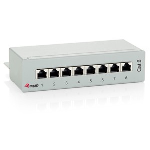 Patchpanel EQUIP 8x RJ45 Cat6 FTP Desktop ISO/IEC hellgrau