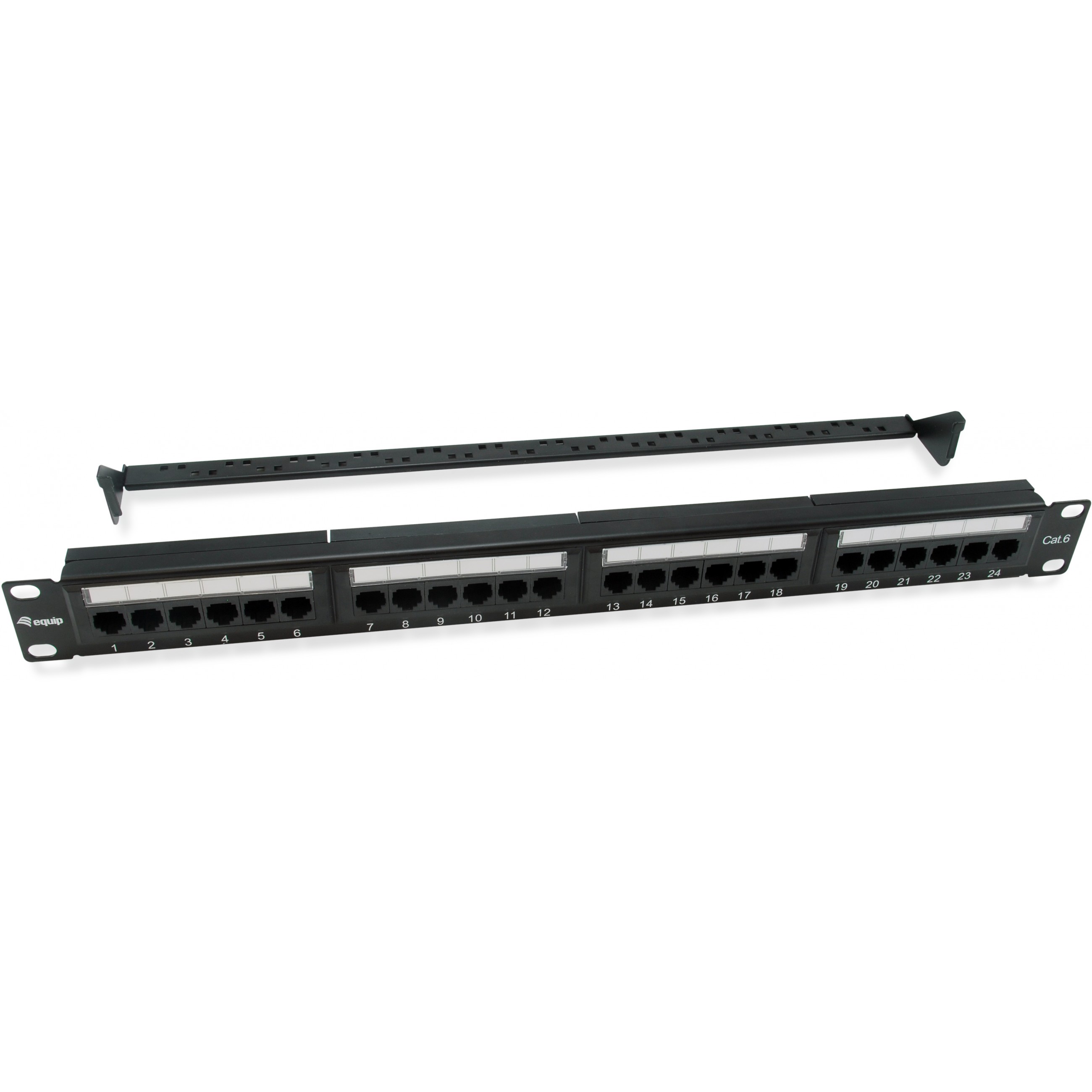 Patchpanel EQUIP 24x RJ45 Cat6 19" UTP 1HE ISO/IEC crna boja