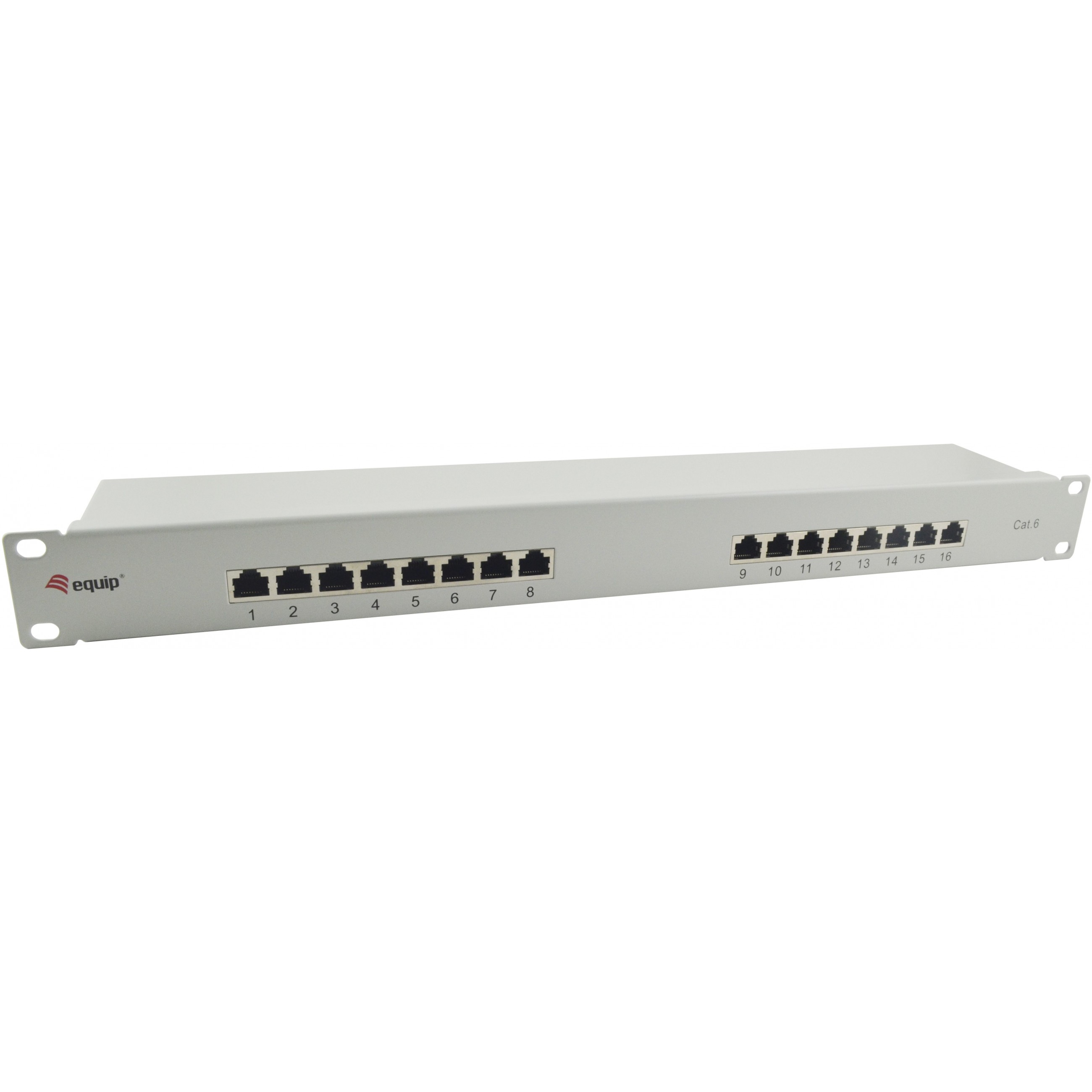 Patchpanel EQUIP 16x RJ45 Cat6 19" FTP 1HE ISO/IEC hellgrau