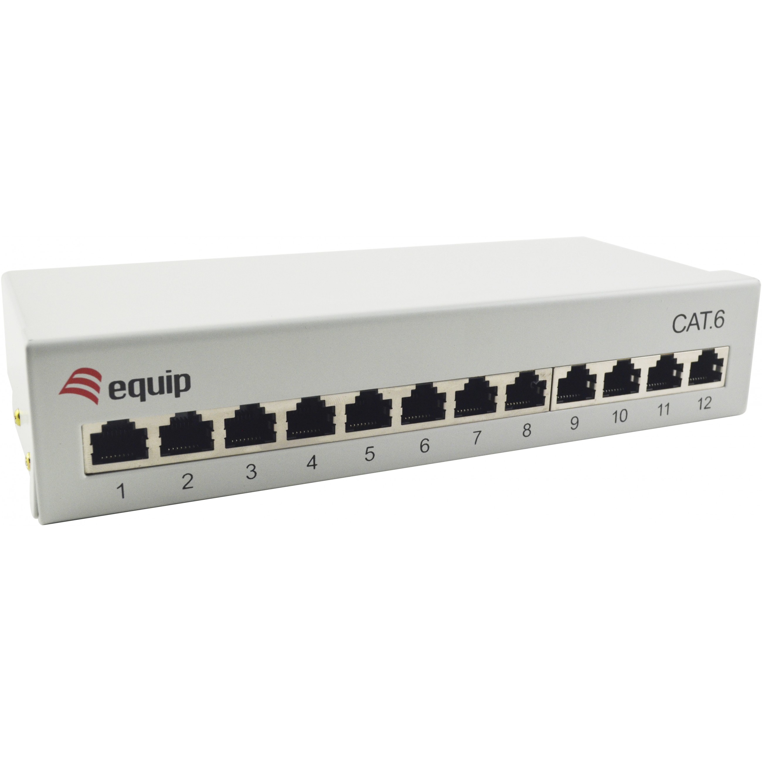 Patchpanel EQUIP 12x RJ45 Cat6 FTP Desktop ISO/IEC hellgrau
