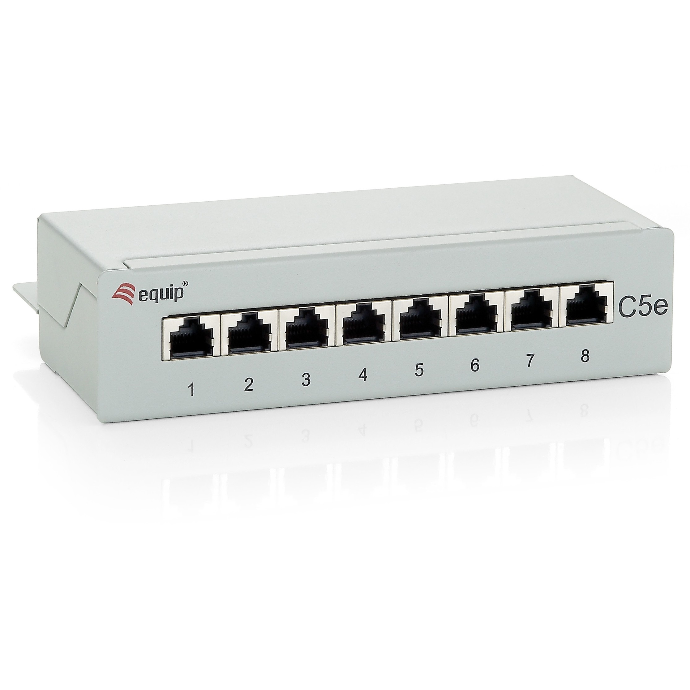 Patchpanel EQUIP 8x RJ45 Cat5e FTP Desktop hellgrau
