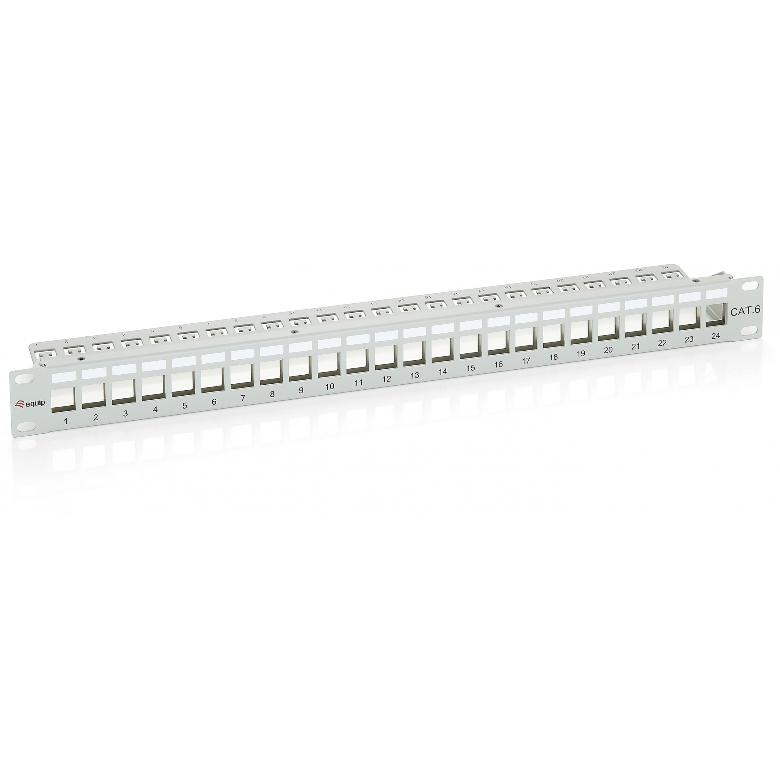 Patchpanel EQUIP 24x Cat6 19" FTP 1HE Keystone Montage gr