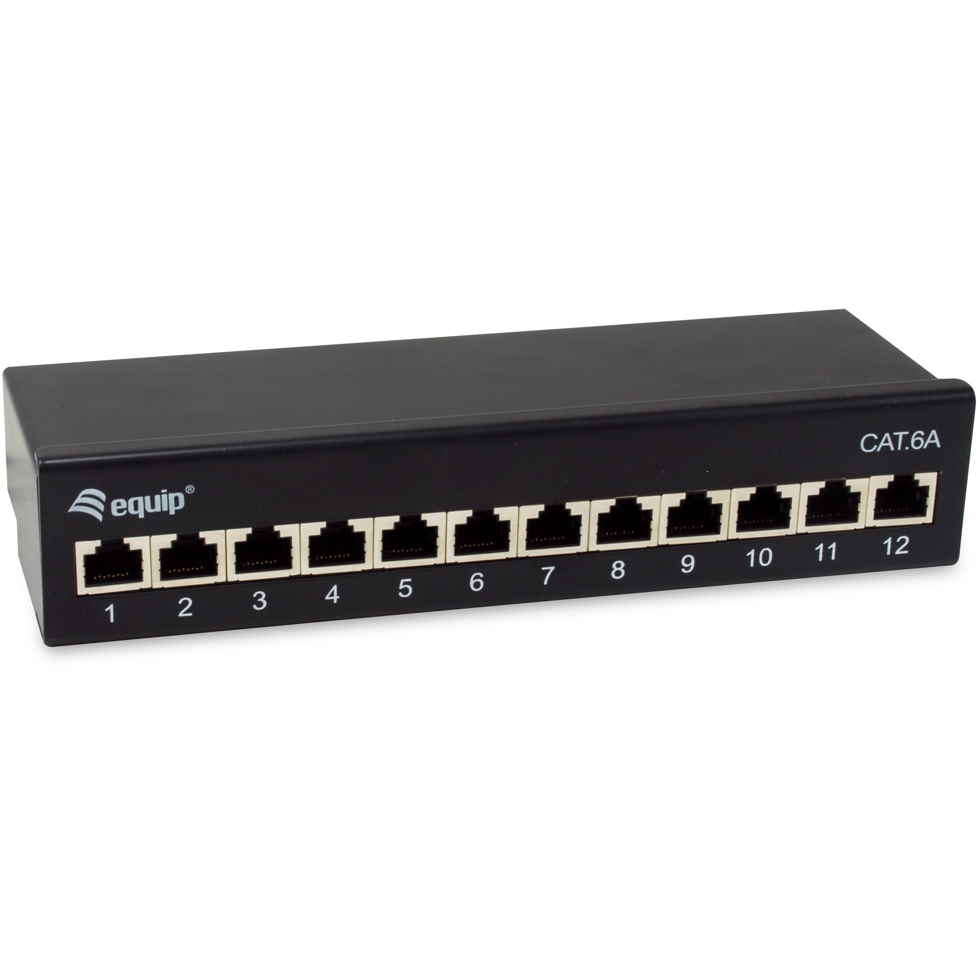 Patchpanel EQUIP 12x RJ45 Cat6A FTP 1HE Premium crna boja