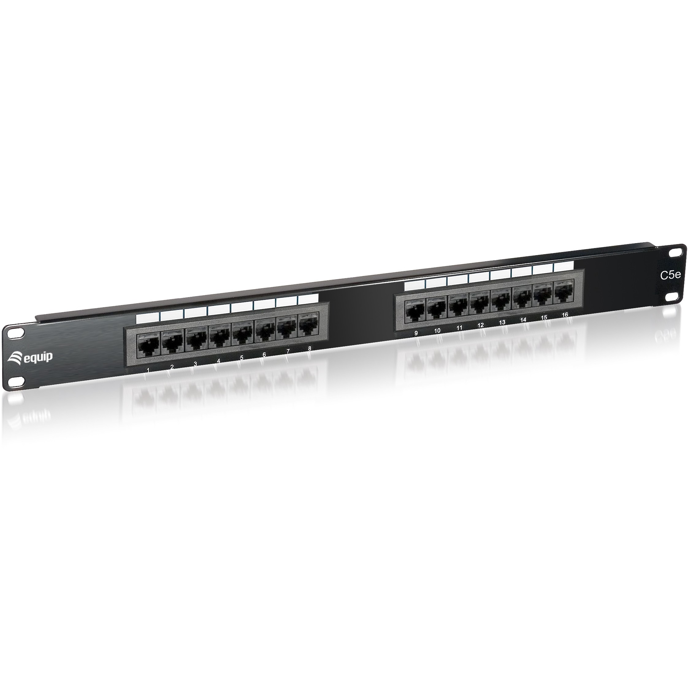 Patchpanel EQUIP 16x RJ45 Cat5e 19" UTP 1HE crna boja