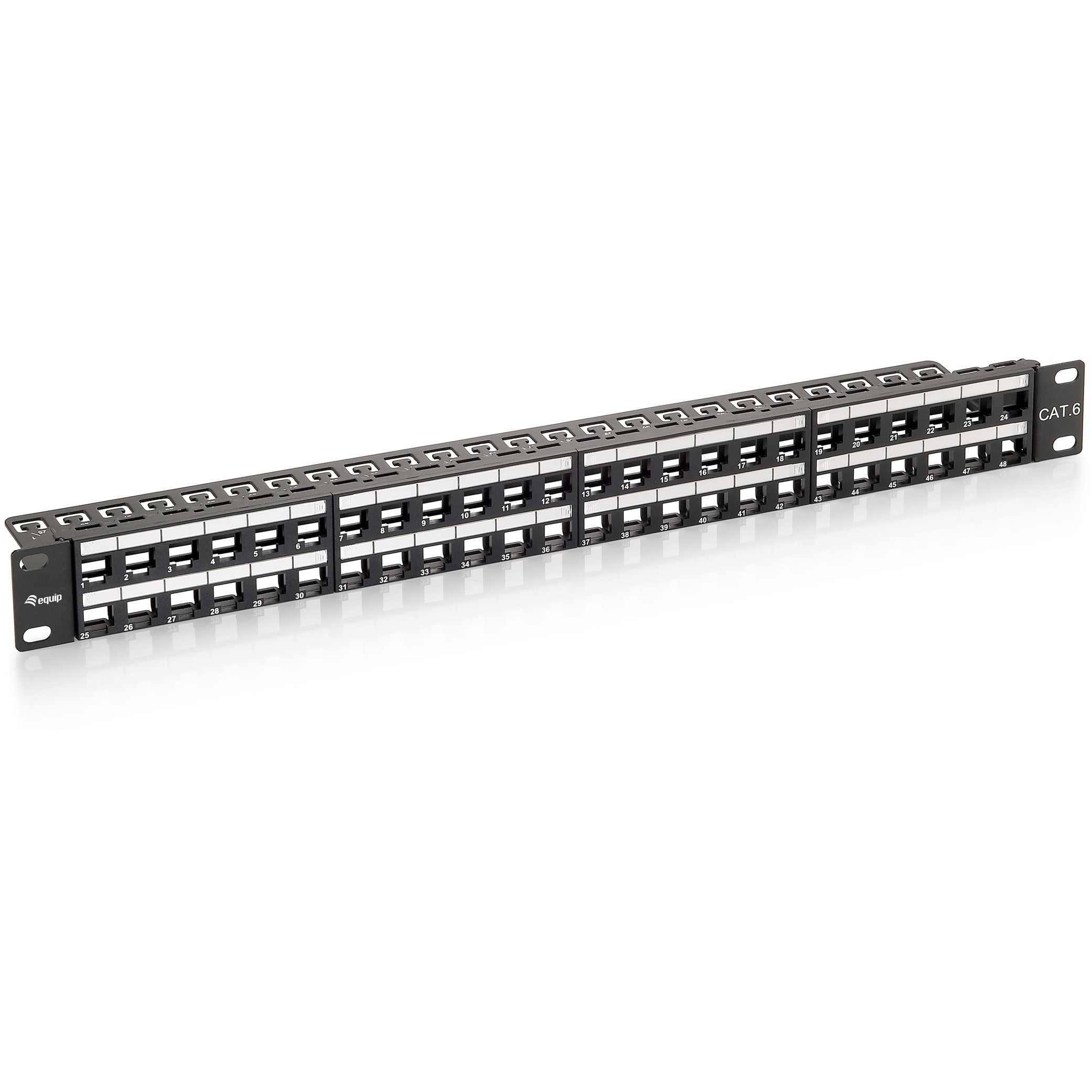 Patchpanel EQUIP 48x Cat6 19" UTP 1HE Keystone Montage sw