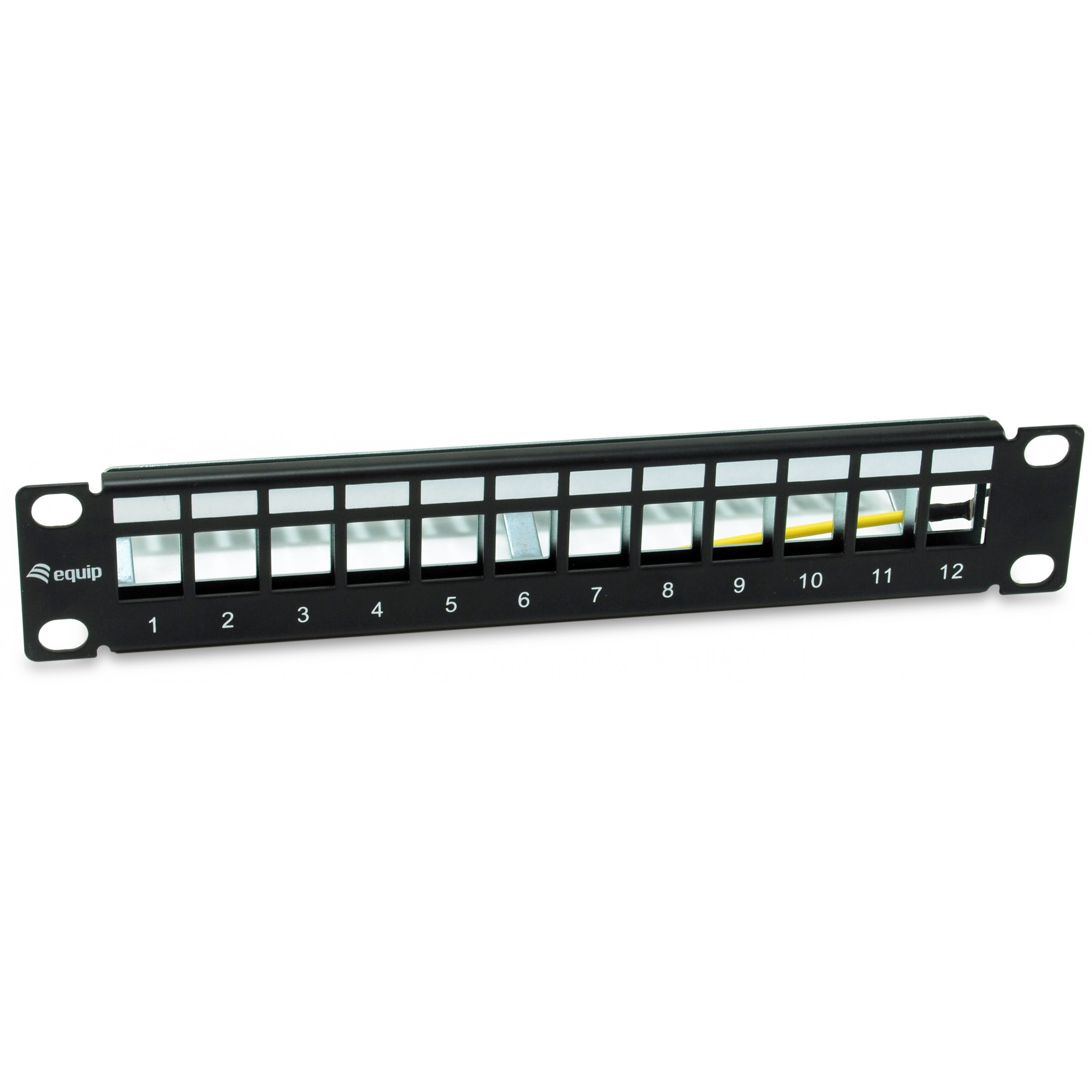 Patchpanel EQUIP 12x Cat6A 10" FTP 1HE Keystone Montage sw