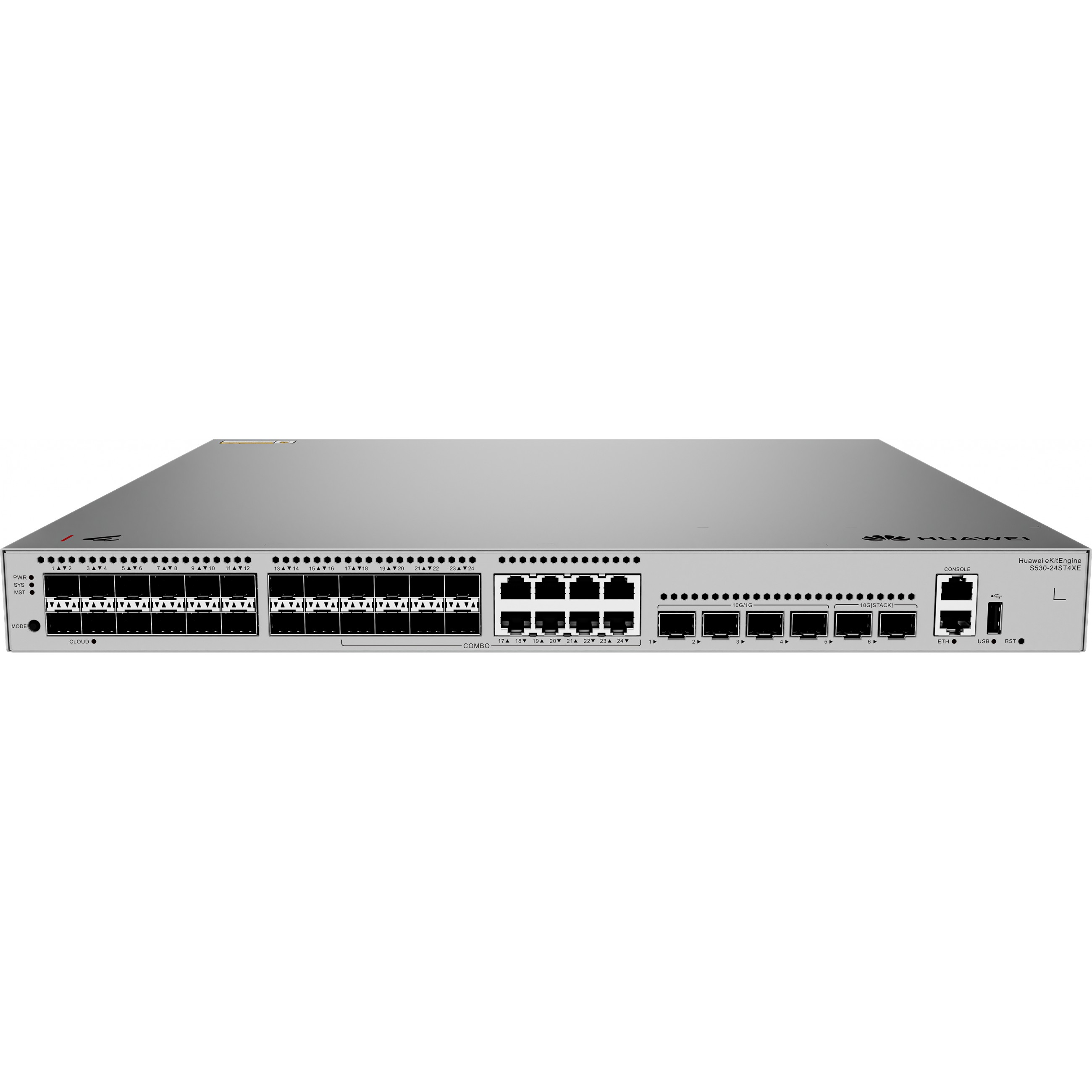 Preklopni uređaj HUAWEI S530-24ST4XE 24xGE SFP portova 8 dual-purpose 10/100/1000 ili SFP 4x10GE SFP+ portova 2x12GE stack portova 1xAC napajanje-0