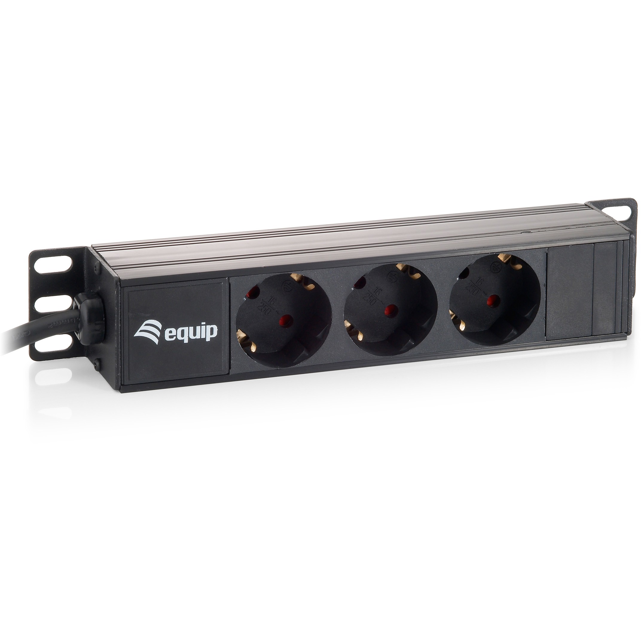 Produžetak opreme EQUIP Steckdosenleiste 10" (1HE) 3-fach + zidna montaža 1.50m crna boja-0