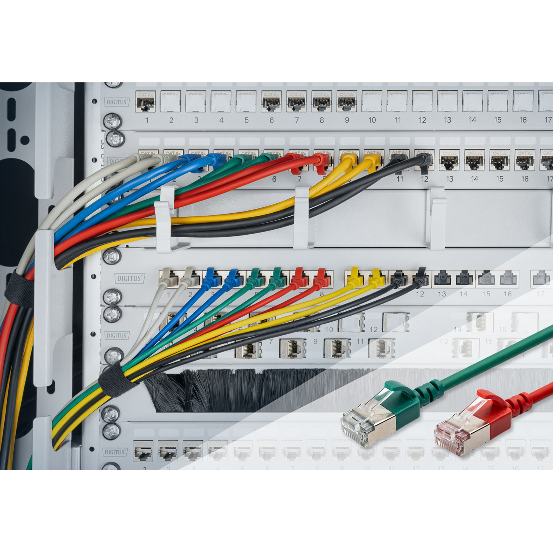Patch kabel DIGITUS CAT 6A F/FTP Slim 1,50m rot-2