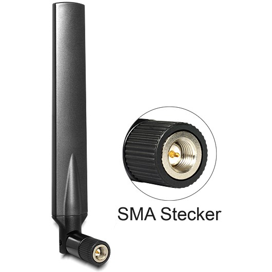 Antenna DELOCK LTE SMA Band 1/3/7/20 -5 -2.8 dBi omni crna boja-0
