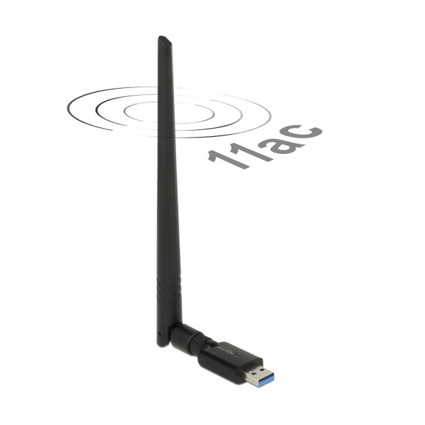USB Stick DELOCK USB 3.0 Dualband WLAN ac/a/b/g/n 867 + 300 Mbps s vanjskom antenom