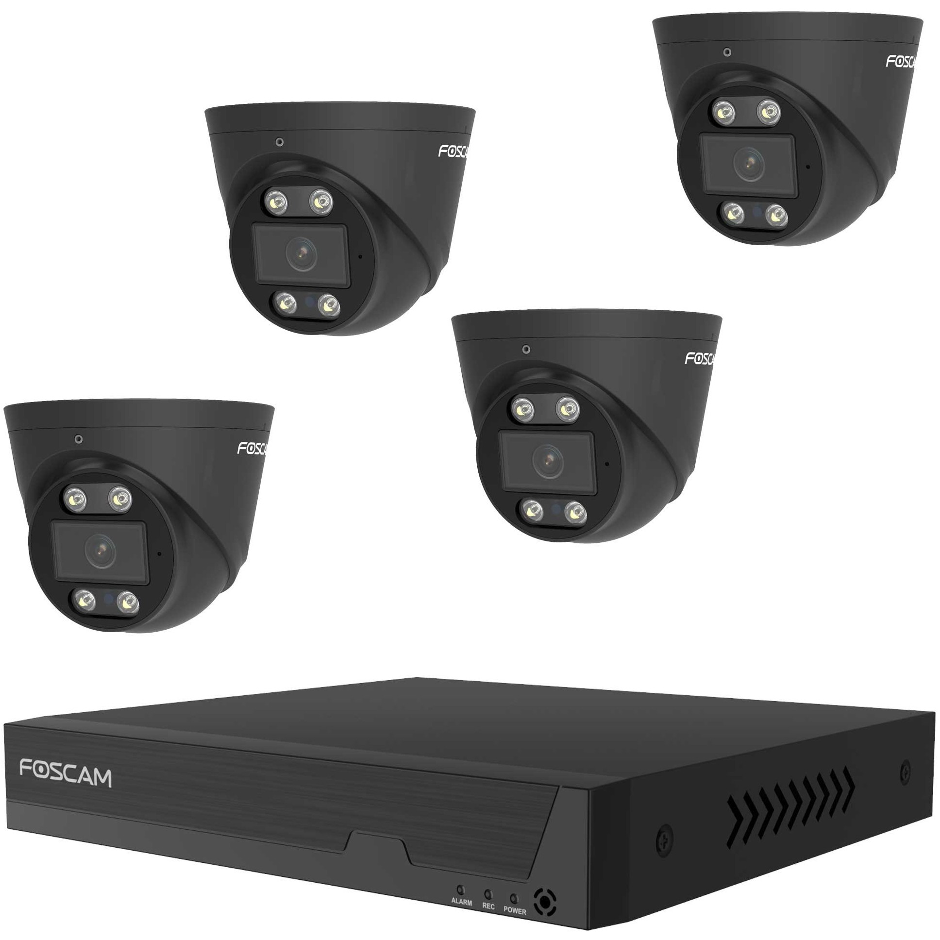 Nadzorna kamera FOSCAM FN9108E-T4-2T set 4 kamere s recorderom crna boja-0