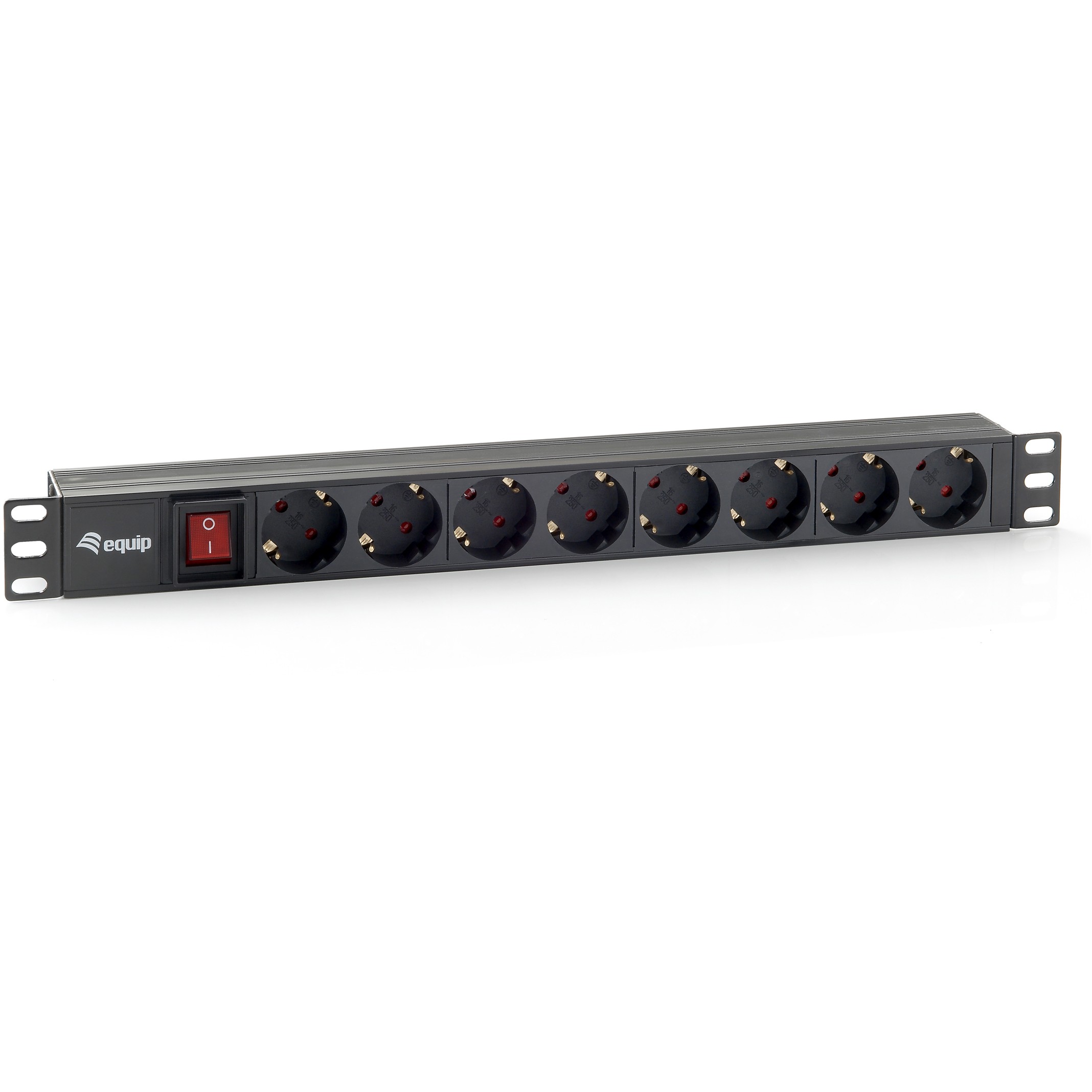 Produžna utičnica Equip 19" (1HE) 8-fach Schuko 1.8m crna
