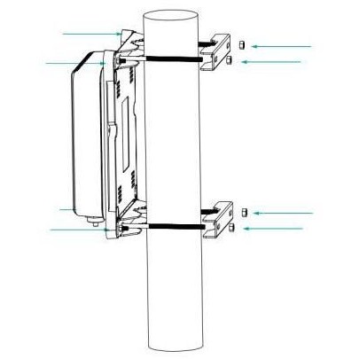 Switch ALLNET Z ALLNET unmanaged outdoor 3 Port Gigabit 100W zbh. Mast-Montage/Pole-Mount Kit-1