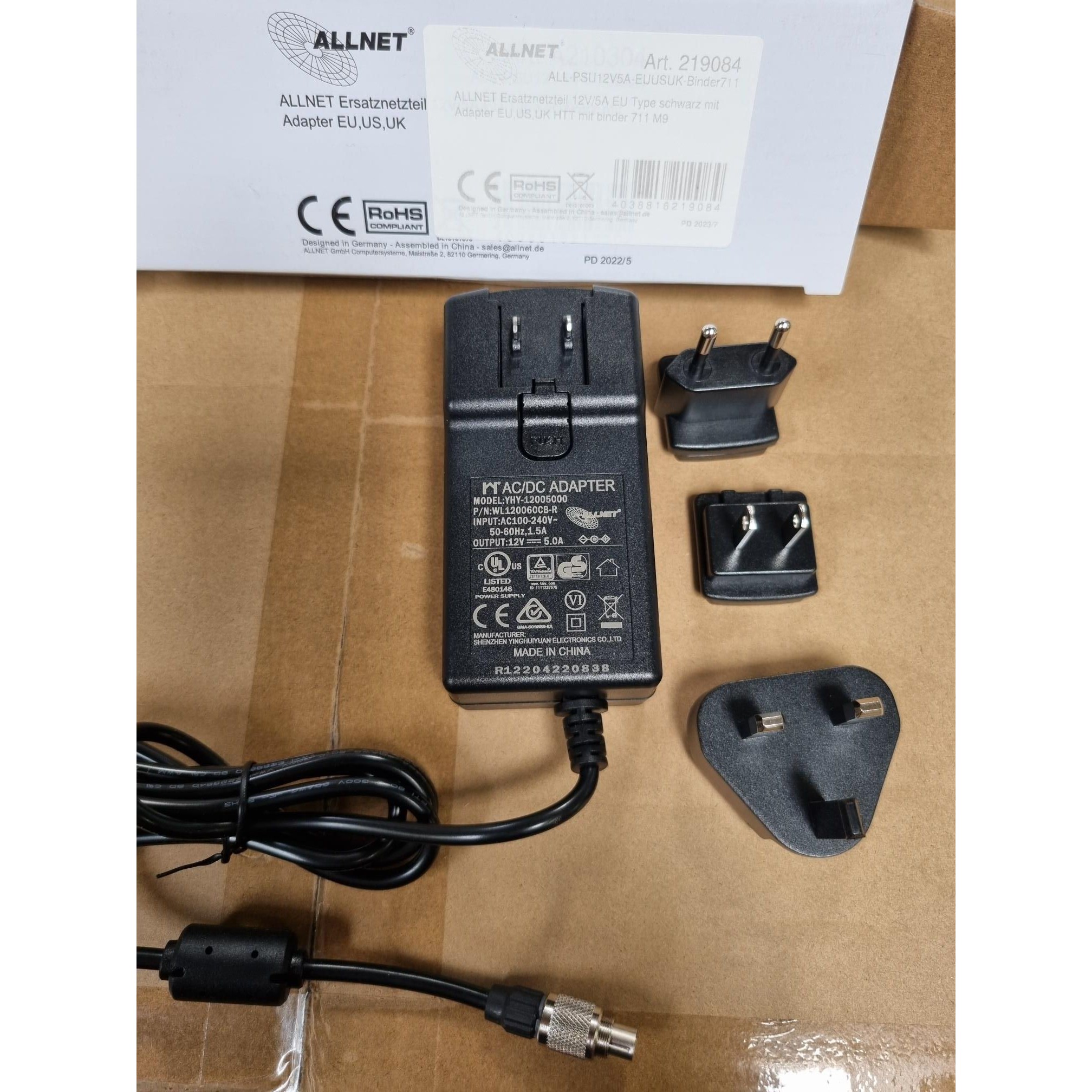 Adapter ALLNET Z Ersatznetzteil 12V/5A EU Type crna boja-1