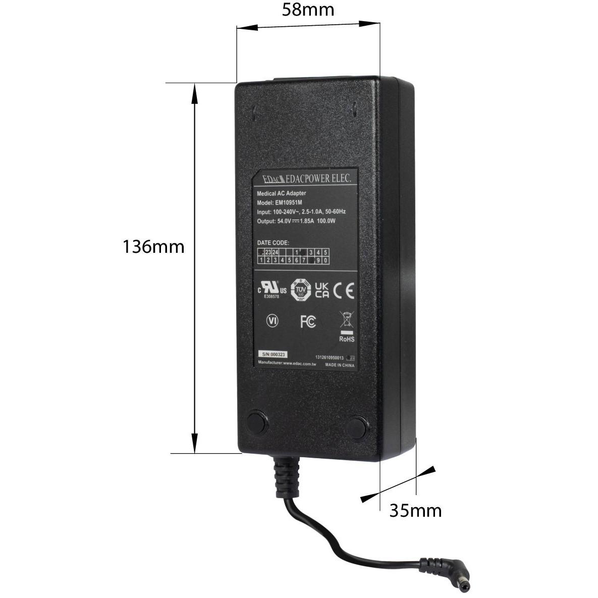 Napajanje ALLNET Ersatznetzteil 54V/1,85A Medical 5,5mm x 2,1mm-0