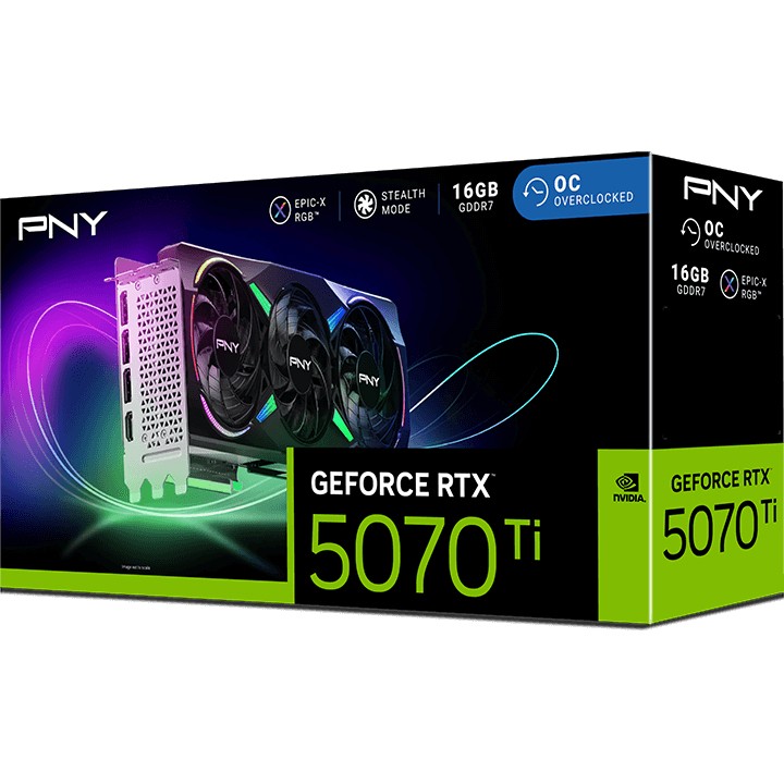Grafička kartica PNY RTX 5070Ti 16GB Verto ARGB OC GDDR7 3Fan-4